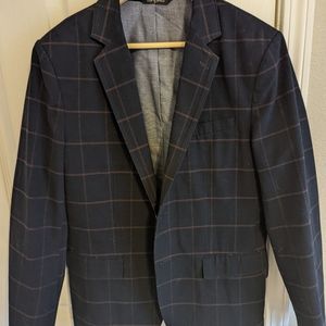 Slim Fit Windowpane Blazer